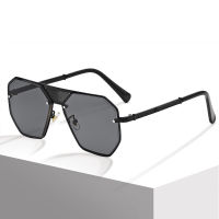 nd Design Polygon Rimless Sunglasses For Women Men Luxury Vintage Fashion Elegant Male Ladies Driving Metal UV400 Sun Glasses