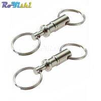 Removable Keyring Quick Release Keychain Dual Detachable Key Ring Snap Lock Holder Steel Pull-Apart Key Rings