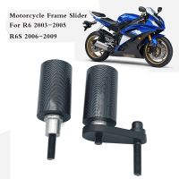 สำหรับยามาฮ่า YZF R6 2003-2005 YZF R6S 2006-2008กรอบรถจักรยานยนต์ตัวเลื่อนตัวป้องกันการลื่นเครื่องยนต์ปลอกปกป้องเข่าบล็อก