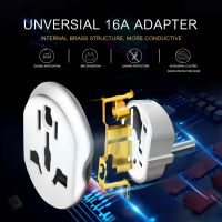 QSY4K Adaptor Traveling 16A อเนกประสงค์ขนาด250V ปลั๊กแปลงปลั๊กยุโรปอะแดปเตอร์ซ็อกเก็ตปลั๊กไฟ2เข็มหมุดกลมออสเตรเลียสหราชอาณาจักรสามารถใช้กับปลั๊ก EU ได้ปลั๊กอะแดปเตอร์ยุโรป