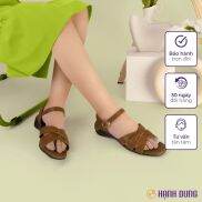 HCM Giày Sandal Xuồng Hạnh Dung HD04788AD  Màu Bò - Đen
