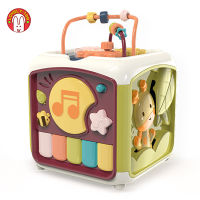 Baby Activity Cube Toddler Toys 7 in 1 Smart Games Educational Color Shape Sorter Musical Toy Bead Maze Counting Learning