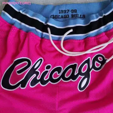 New Bulls Style Basketball Shorts with Pockets PINK Chicago Stitched S-3XL