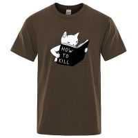 Scary Cat Read How To Kill Print Man Tshirts Tee Clothes T Shirt Tshirt Men Gildan