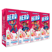 Thùng Thức uống sữa trái cây vị dâu Vinamilk Hero 180ml - 48 hộp Thùng