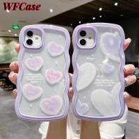 เคส WFCase สำหรับ iPhone 15 14 13 12 11 Pro Max Plus Mini 7 X XS XR XS MAX แบบเรียบง่ายสีม่วงความรัก2 In 1ลายคลื่นขนาดใหญ่เคสโทรศัพท์ปกป้องกล้องเต็มรูปแบบฝาครอบเคส