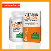 Vitamin K2 D3 - MK7 Bronson 250 Viên Hỗ trợ Giúp Xương Chắc Khỏe, Tăng Hóc Môn, Phát Triển Cơ Bắp