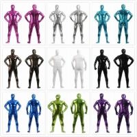 ❃ ผู้ชาย 39; s Metallic Shiny Zentai ชุดบอดี้สูท มีซิปด้านหลัง สําหรับผู้ชาย 39; s ชุดบอดี้สูทคอสเพลย์ฮาโลวีน แบบเต็มตัว