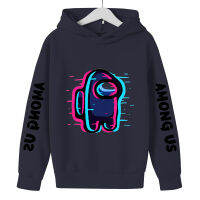 Among Us เด็ก Hoodies หญิงแขนยาว Hooded เสื้อกันหนาวรูปแบบอะนิเมะเดรสเปิดไหล่ข้างเดียวการ์ตูนผ้าฝ้ายเสื้อแบบหลวมเด็กเสื้อผ้าฤดูใบไม้ผลิ Casual แฟชั่นเสื้อกีฬา