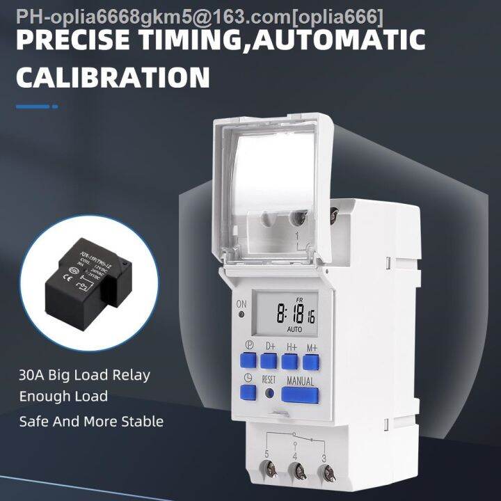 electronic-weekly-7-days-programmable-digital-time-relay-timer-switch-control-ac-220v-230v-12v-24v-48v-16a-din-rail-mount-thc15a