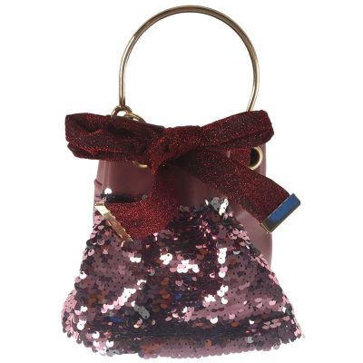 Pink Memory WomenS Crossbody Bags Summer Wild Messenger Bag Fashion Chain Shoulder Bag Sequins Ocean Pu Leather Leisure Mini Bucket Bag