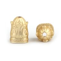 【YF】☸✲  DoreenBeads Zinc Based Alloy Bohemia Tassel Beads Cap Cone Matt Gold Charms 25mm x 20mm - 18mm 2 PCs