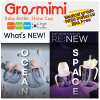 [เกาหลี]??Grosmimi NEW OCEAN SPACE Straw Cup Feeding Bottle One Touch Cap Dome Typecto Spill Proof No Spill Magic Sippy Cup With Straw With Handle For Baby And Toddlersall Wide Necklabuppsu,BPA Free 200Ml/3000Ml Customizablesall REPLACEMENT Straw