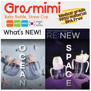 Korea Grosmimi PPSU Baby Bottle Drinking Straw Cup Anti-choke and Anti-drop  Grosmimi Baby Bottle