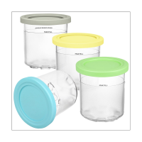 Ice Cream Pint Container With Lid Replacement For Ninja Creami, Compatible With NC301 NC300 NC299AMZ เครื่องทำไอศกรีม