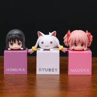 Ngame mademi Homura kyubey puella Magica hikkake PVC ตัวเลขของเล่นสะสม3ชิ้นวินาที s