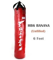 Fairtex Heavy Bag HB6 Red  Banana 6 Feets Training MMA Kickboxing (Un-filled) กระสอบทราย แฟร์แท็กซ์ HB6 ทรงกล้วย สีแดง 6 ฟุต( ขายแบบไม่บรรจุ)