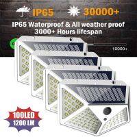 New Solar Lights Outdoor 100 LED/3 Modes 270° Lighting Angle Solar Motion Sensor Outdoor Light IP65 Waterproof Wall Lamp