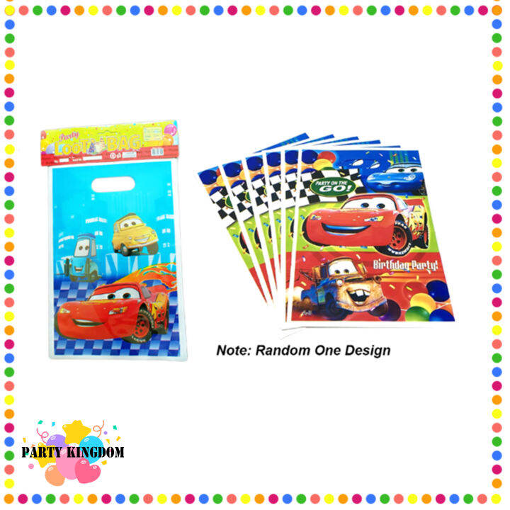 Party Kingdom Mcqueen Cars Lootbag 10 pcs plastic lootbag give away ...