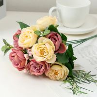 DIY Party Decoration Vintage Silk Artificial Flowers Small Rose Wedding Fake Flowers Festival Supplies Home Decor Bouquet