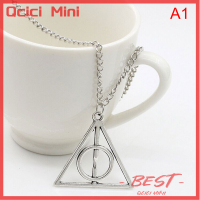 Qcici วินเทจสามเหลี่ยมเสน่ห์เสน่ห์สามเหลี่ยมตาย Hallows Wizzar เสน่ห์ DIY