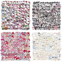 50/100Pcs Sanrio Hello Kitty Kuromi Melody Cinnamoroll Sticker Kawaii Laptop Skin DIY Diary Stationery Stickers Kids Toys Gifts Stickers