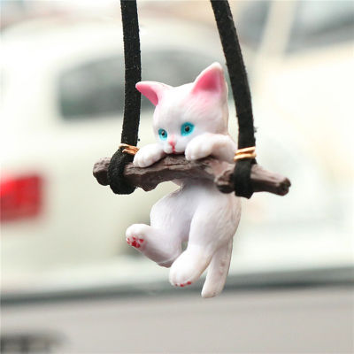 Car Pendant Creative Cute Branch Cat Rearview Mirror Pendant Car Decoration Ornaments For Women Girls Car Interior Accessories