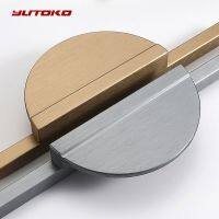 Yutoko modern dark gold gray round cabinet door handles drawer pulls 200mm 500mm kitchen cabinet furniture handles hardware