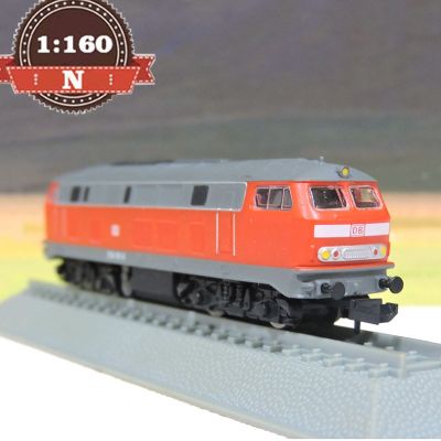 โมเดลคอลเลกชันคลาสสิกสีแดงแบบสถิตของของเล่นเด็กผู้ชายของที่ระลึกโมเดลรถไฟ BR218เหล็กหล่อ N Scale 1/160ของเยอรมัน