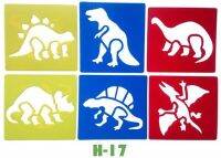 6PCS/LOT.Dinosaur Dragon template stencil Kids art board Early learning educational toy Party favor Self learn14x15cm 18 design Rulers  Stencils