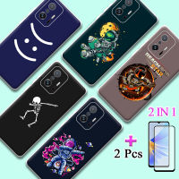 เคส2 IN 1 Xiaomi Mi 11T 11T Pro พิมพ์ฝาหลังรูปการ์ตูนสำหรับ Xiaomi Mi 11T 11T Pro พร้อมหน้าจอป้องกันเซรามิกสองชิ้น