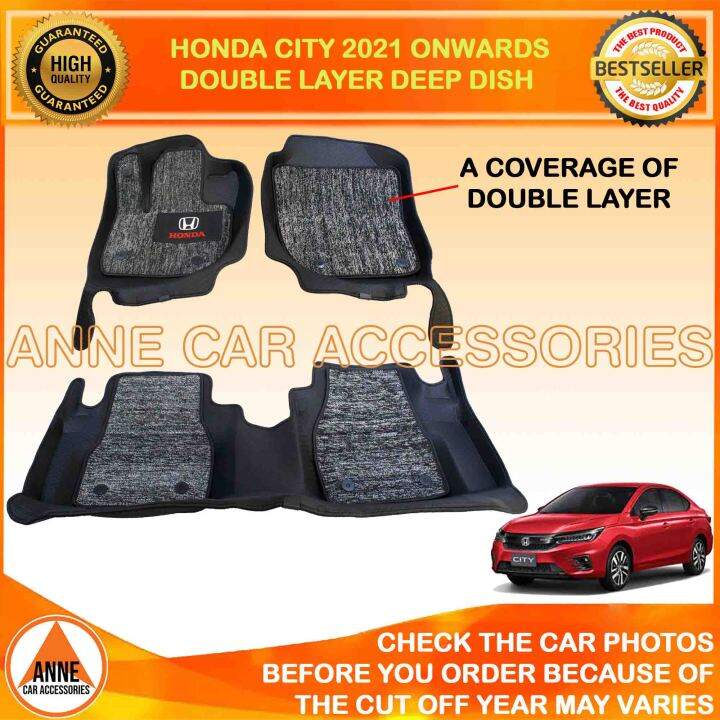 Double Layer 7D Deep Dish Matting for Honda City 2021 2022 2023 Onwards