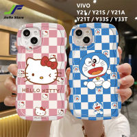 JieFie ใหม่ Hellokitty เคสโทรศัพท์รูปการ์ตูนสำหรับ VIVO Y21 / Y21S / Y21A / Y21T / Y33S / Y33T โดราเอมอนน่ารักทำจาก TPU ขอบลอนกันกระแทก