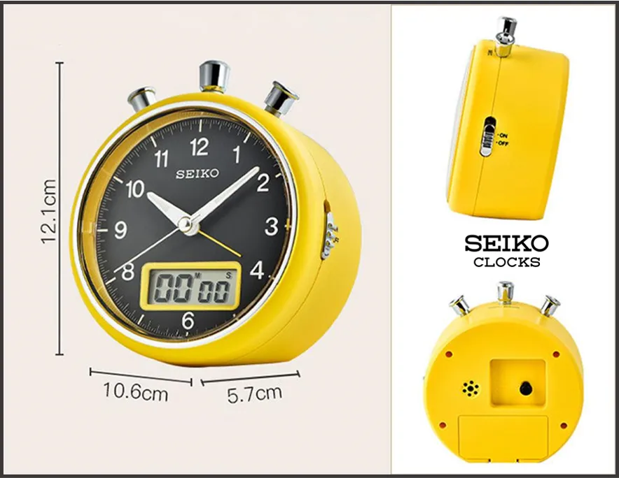 Seiko Unique Table Clock with Timer & Stopwatch (QHE114E | QHE114Y) |  Lazada Singapore