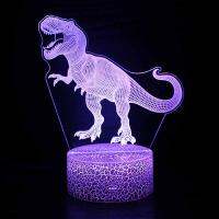 จูราสสิไดโนเสาร์3D หลอดไฟ Led T Riceratops ดุร้าย USB ไฟในคืนภาพโคมไฟตกแต่งรุ่นของเล่นเด็กของขวัญวันเกิด