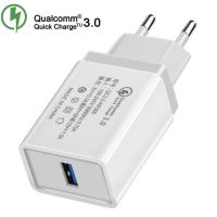 ✲✗✤ 18W QC 3.0 USB Quick Phone Charger Travel Wall Adapter 18W QC3.0 FCP Universal สำหรับ Xiaomi iPhone Samsung Huawei EU US