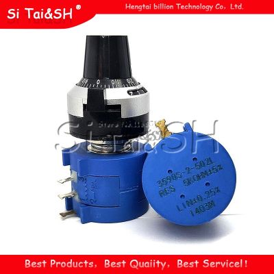 ♘❄卐 3590S-2 3590S Series Precision Multiturn Potentiometer 10 Ring Adjustable Resistor 1PCS Turns Counting Dial Rotary 6.35mm Knob