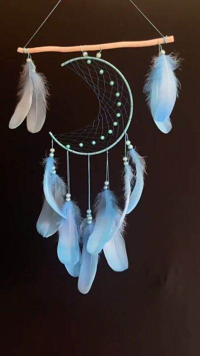 Wall Hanging Dream Catchers With Natural Feathers Wood Stick Wind ...