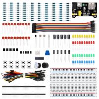 Electronics Component Basic Starter Kit with Breadboard Cable Resistor Capacitor LED Potentiometer for Arduino