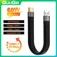 GUUGEI USB 4.0 Gen3สายเคเบิลข้อมูล PD 100วัตต์5A อย่างรวดเร็วชาร์จ USB C เพื่อพิมพ์ C เคเบิ้ลสายฟ้าเคเบิ้ล USB C 40Gbps สายเคเบิลข้อมูล