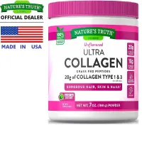 Nature’s Truth Ultra Collagen Powder 198 กรัม เนเจอร์ ทรูทร์ อัลตร้า คอลลาเจน ชนิดที่ 1 & 3 เส้นผม ผิวหนัง เล็บ / กินร่วมกับ กรดอะมิโน เอแอลเอ พิกโนจีนอล กลูต้า เมล็ดองุ่นสกัด วิตามินซี อี โคคิว10 ไลโคพีน /
