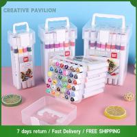 CREATIVE PAVILION เครื่องเขียนอุปกรณ์เสริม ชุดเขียนสี 12-48สี ปากกาเน้นข้อความ แปรงทาสีมังงะ ไม่มีกลิ่น พลาสติกทำจากพลาสติก มาร์กเกอร์ศิลปะ สำหรับเด็กๆ