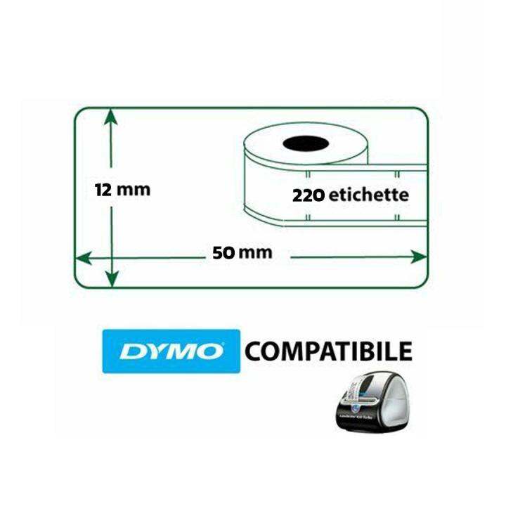 กระดาษสติ๊กเกอร์-สำหรับ-dymo-99017-50mm-x-12mm-220ชิ้น-ม้วน-สีขาว