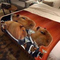 【CW】▩☊  Capybara Humor Soft Throw Blanket Room Bedroom Bedspread for Beds Sofa Warm