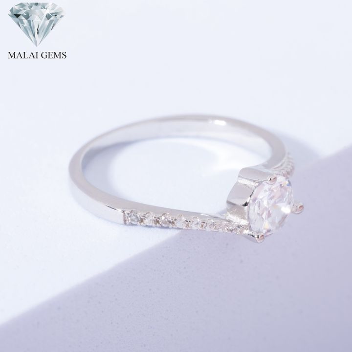 malai-gems-แหวนเพชร-เงินแท้-925-เคลือบทองคำขาว-ประดับเพชรสวิส-cz-รุ่น-151-r1434-แถมกล่อง-แหวนเงินแท้-แหวนเงิน-แหวน