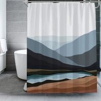 Baltan HOME LY1 Sunset River Mountains Forest Simple Abstract Shower Curtain Bathroom Storage Cleaning Curtain Polyester with Hook