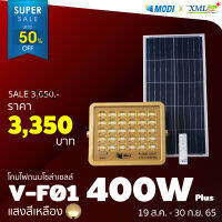 ไฟสปอตไลท์โซล่าเซลล์ 400 W. Body สีทอง (แสง : เหลืองวอมไวท์)