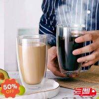 AB แก้วสองชั้น Hot &amp; Cold Coffee Tea แก้วกาแฟมินิมอลชิคๆ เท่ๆ 450ml พร้อมส่ง ส่งฟรี!