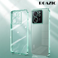 ROAZIC เคสโทรศัพท์ Xiaomi 13T/13T Pro,ปลอกซิลิโคนกล่องโลหะชุบหรูหราขอบนิ่มโปร่งใสกันกระแทกกรอบใส