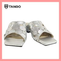 TANGO รองเท้าแฟชั่นสตรีรุ่น JUSTIN รองเท้าแตะ หนังแท้ แบบสวม ส้นมุกกลม 2 นิ้ว